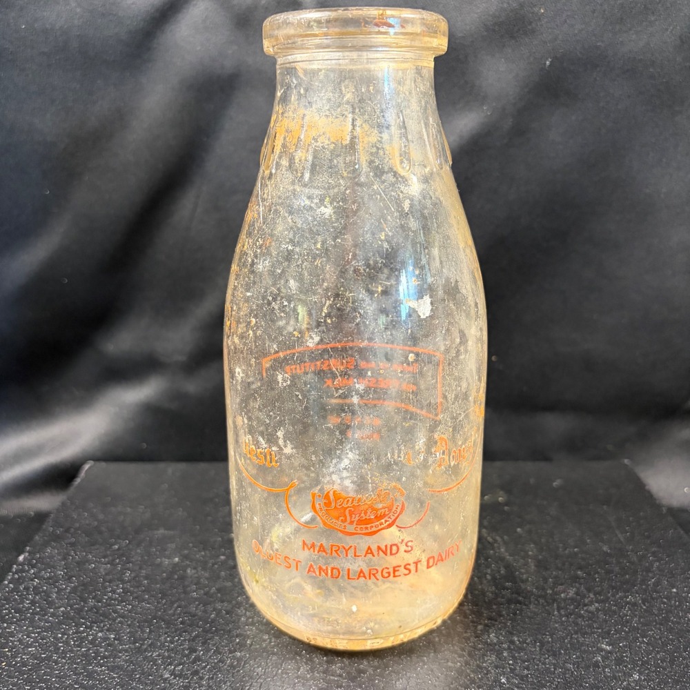 Vintage Western Maryland Dairy Sealtest One Pint Glass Milk Bottle Baltimore MD